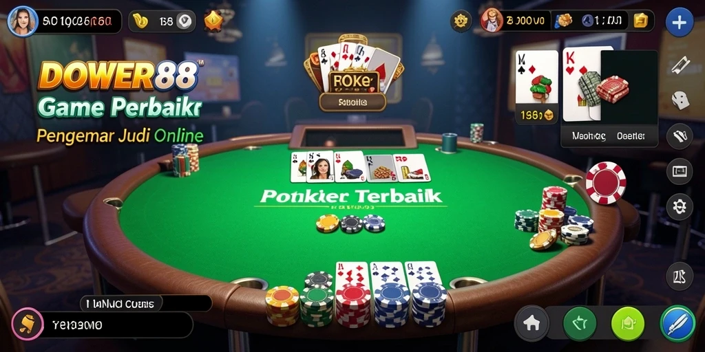 Tampilan menarik dari gameplay Poker di DOWER88.