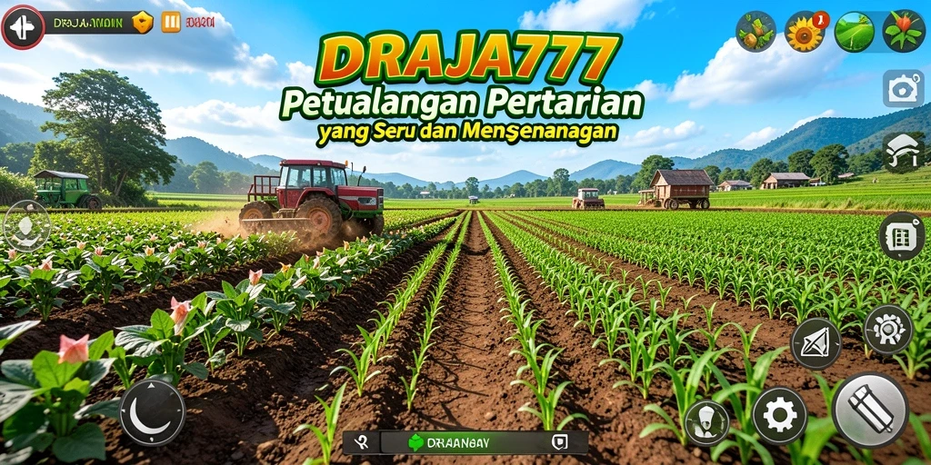 Tampilan menarik dari gameplay <strong>DRAJA777</strong> yang menampilkan kebun dan peternakan.