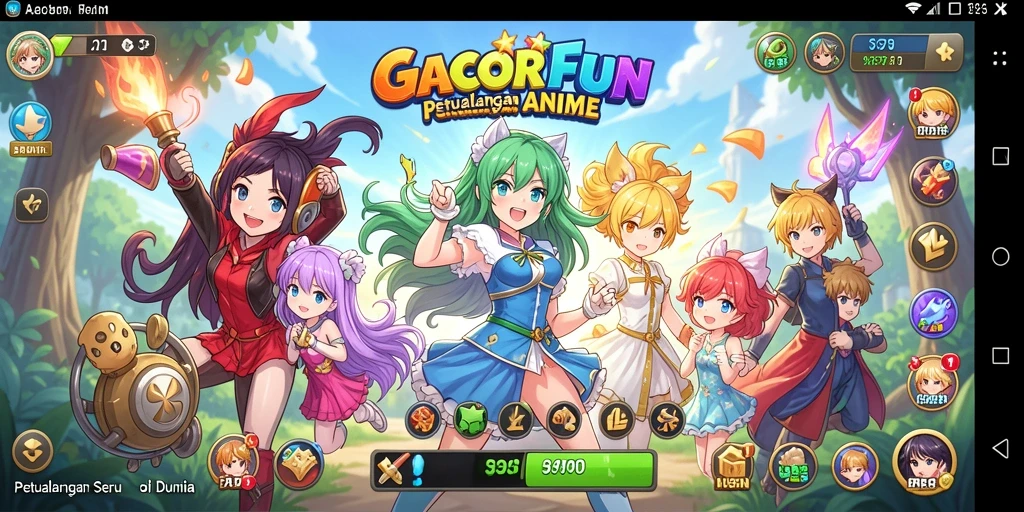 Screenshot gameplay GACORFUN yang menampilkan karakter anime yang beraksi.