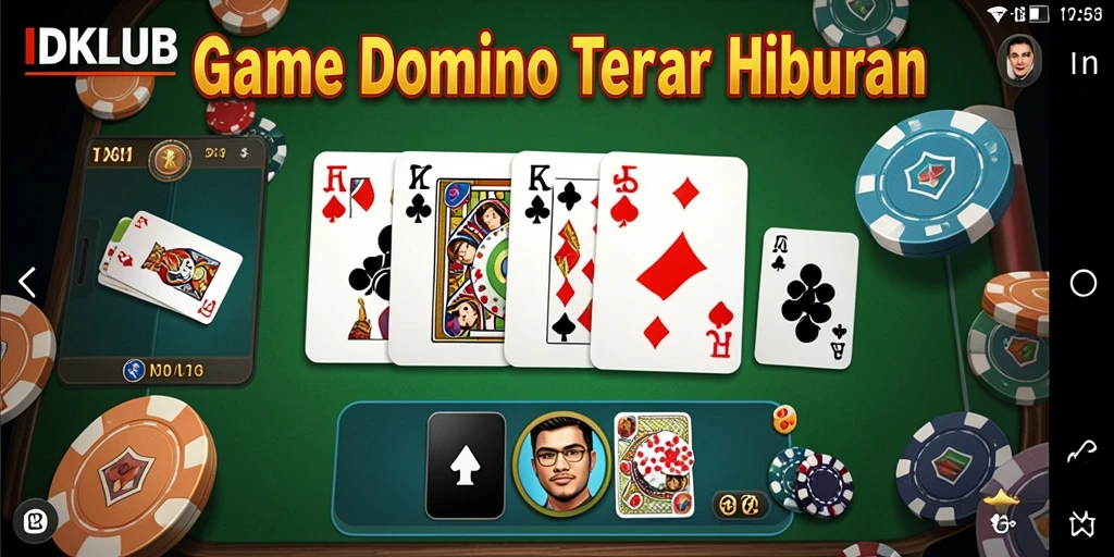Tampilan gameplay seru dari IDKLUB yang menggambarkan keseruan permainan Domino.