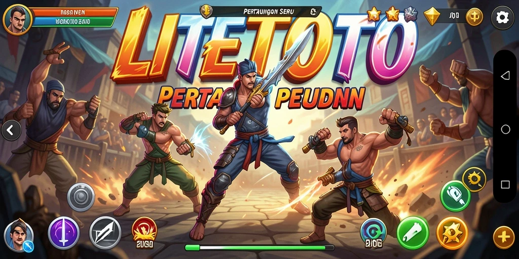 Gameplay LITETOTO yang mendebarkan dengan pertarungan epik.