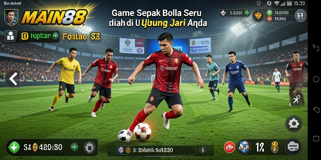 Menampilkan aksi mendebarkan dari game sepak bola MAIN88.