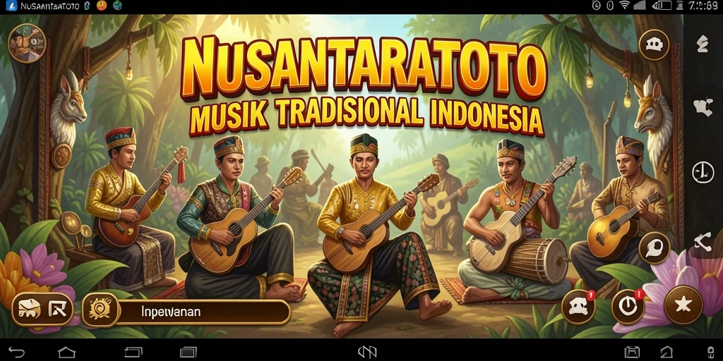 Tampilan gameplay NUSANTARATOTO dengan irama musik yang khas.