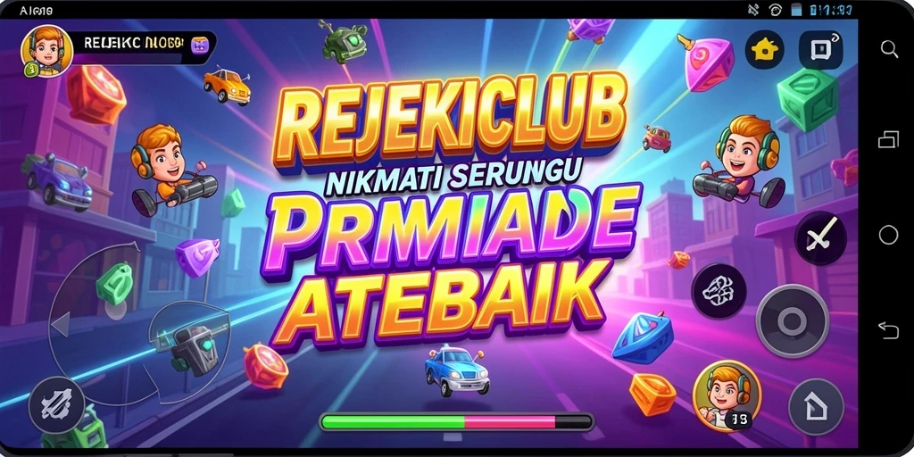 Tampilan gameplay seru dari REJEKICLUB dengan warna-warna cerah.