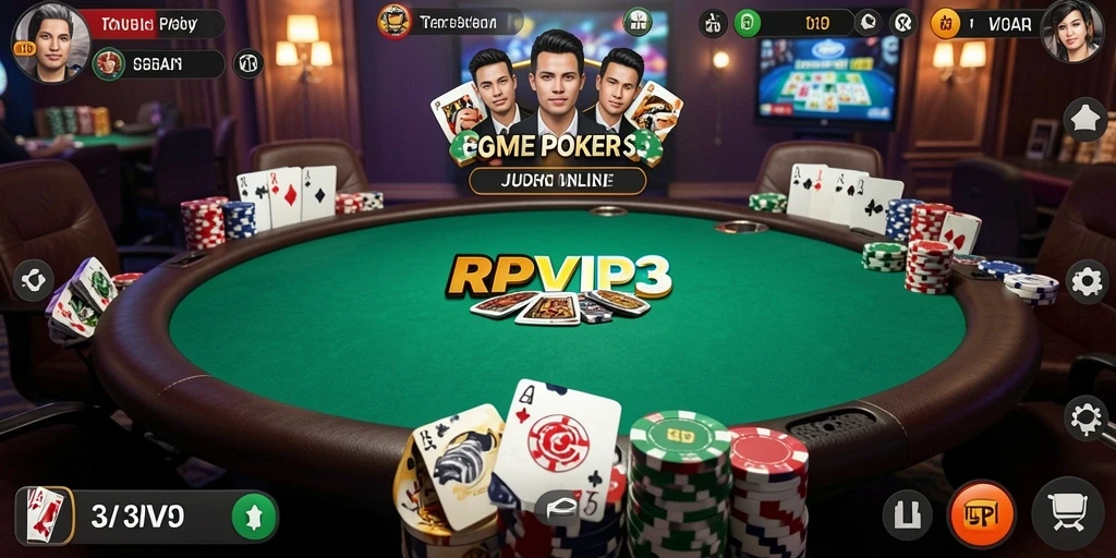Screenshot RPVIP3 menampilkan pengalaman seru bermain Poker.