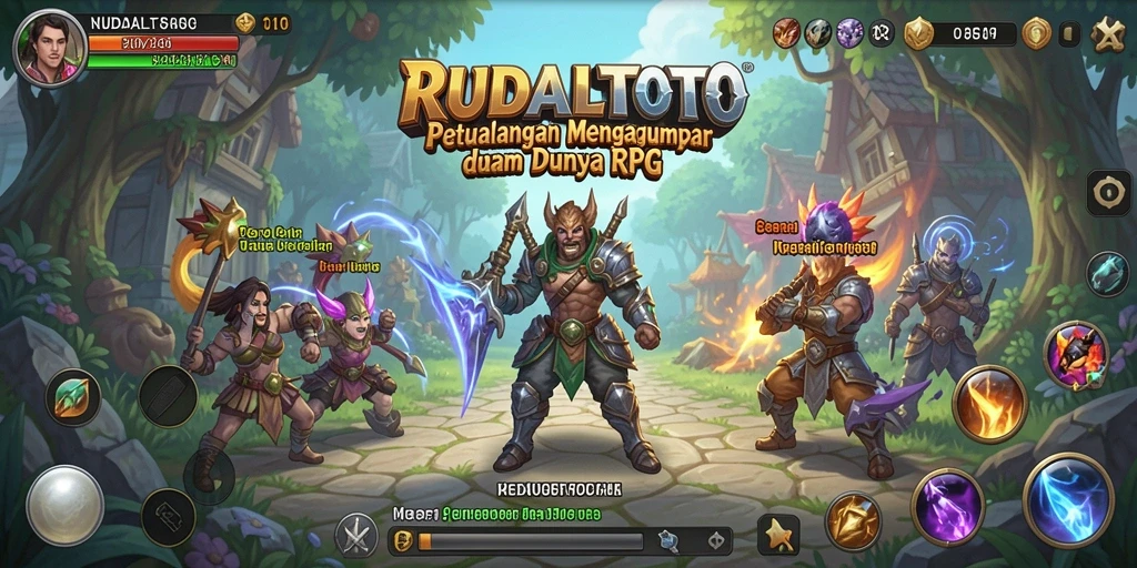 Tampilan gameplay RUDALTOTO dengan aksi RPG yang kuat.