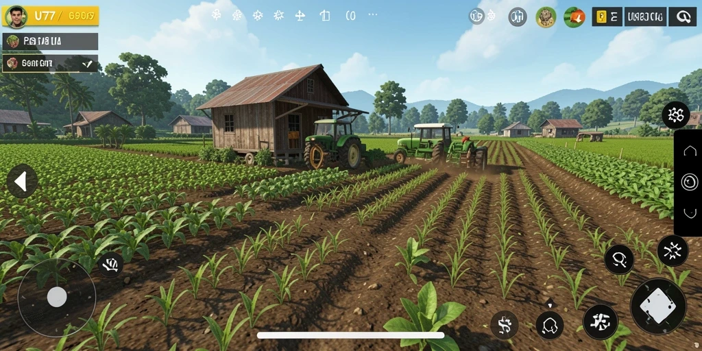 Tampilan gameplay UT77 yang menarik dengan ladang yang luas.